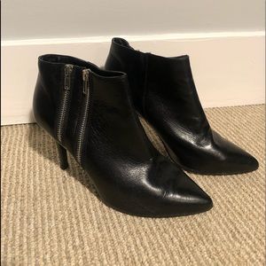 MICHAEL Black Leather Booties Size 9